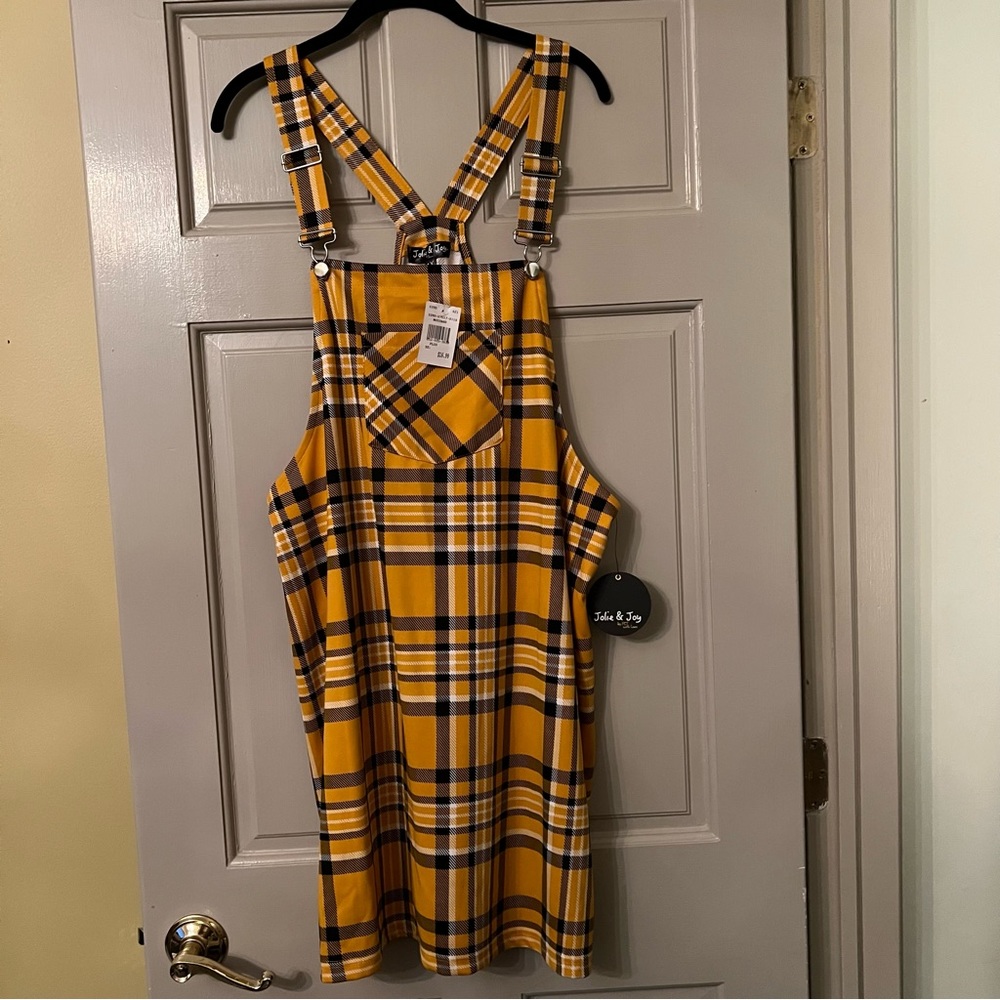 NWT - Jolie and Joy (Rainbow) plaid overall dress
